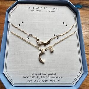 🚨 Sale Unwritten Necklace Set 14k Gold Flash Plated Moon Star